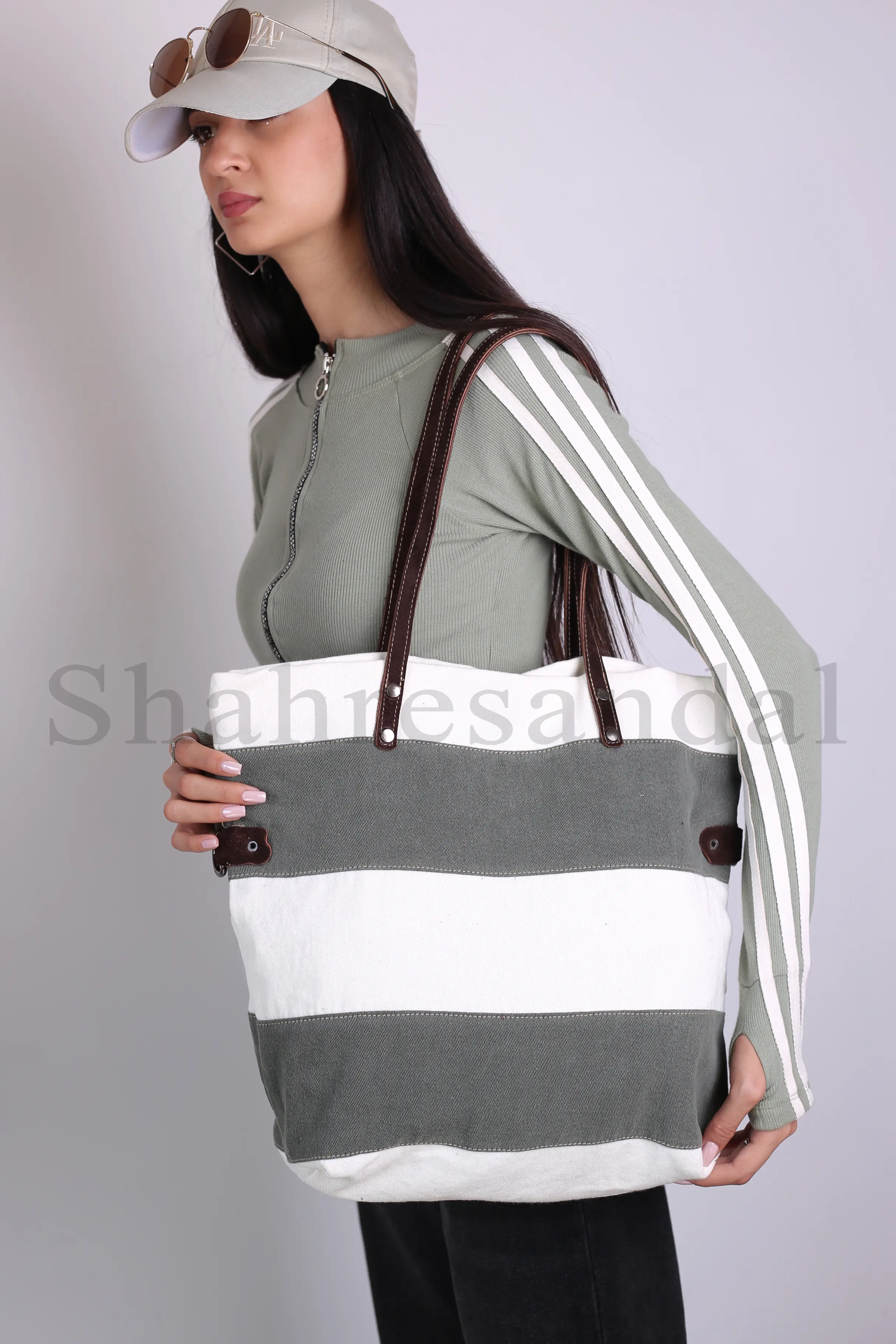 کیف دوشی زنانه کتان