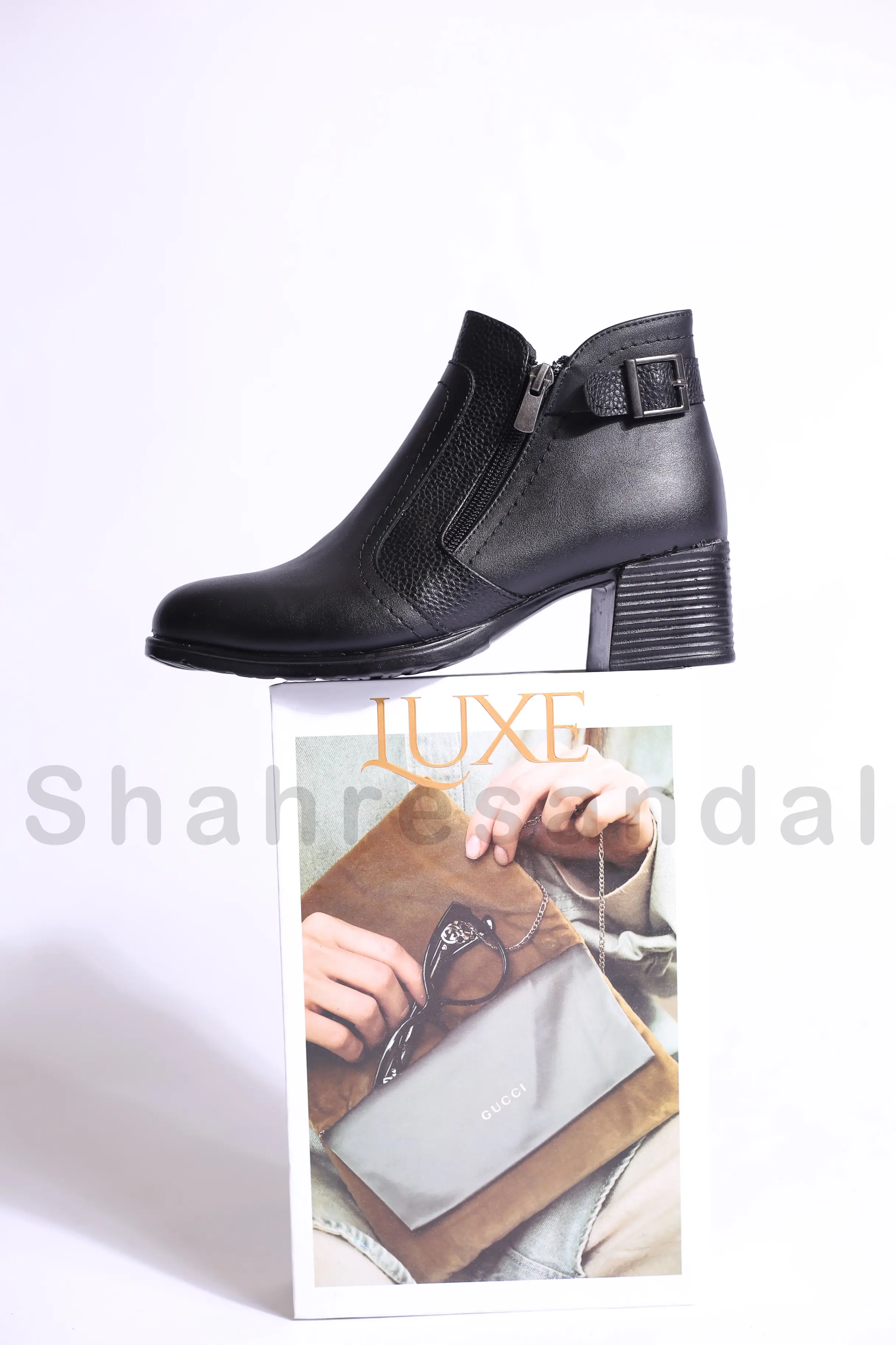 نیم بوت پاشنه دار زنانه کد 1243