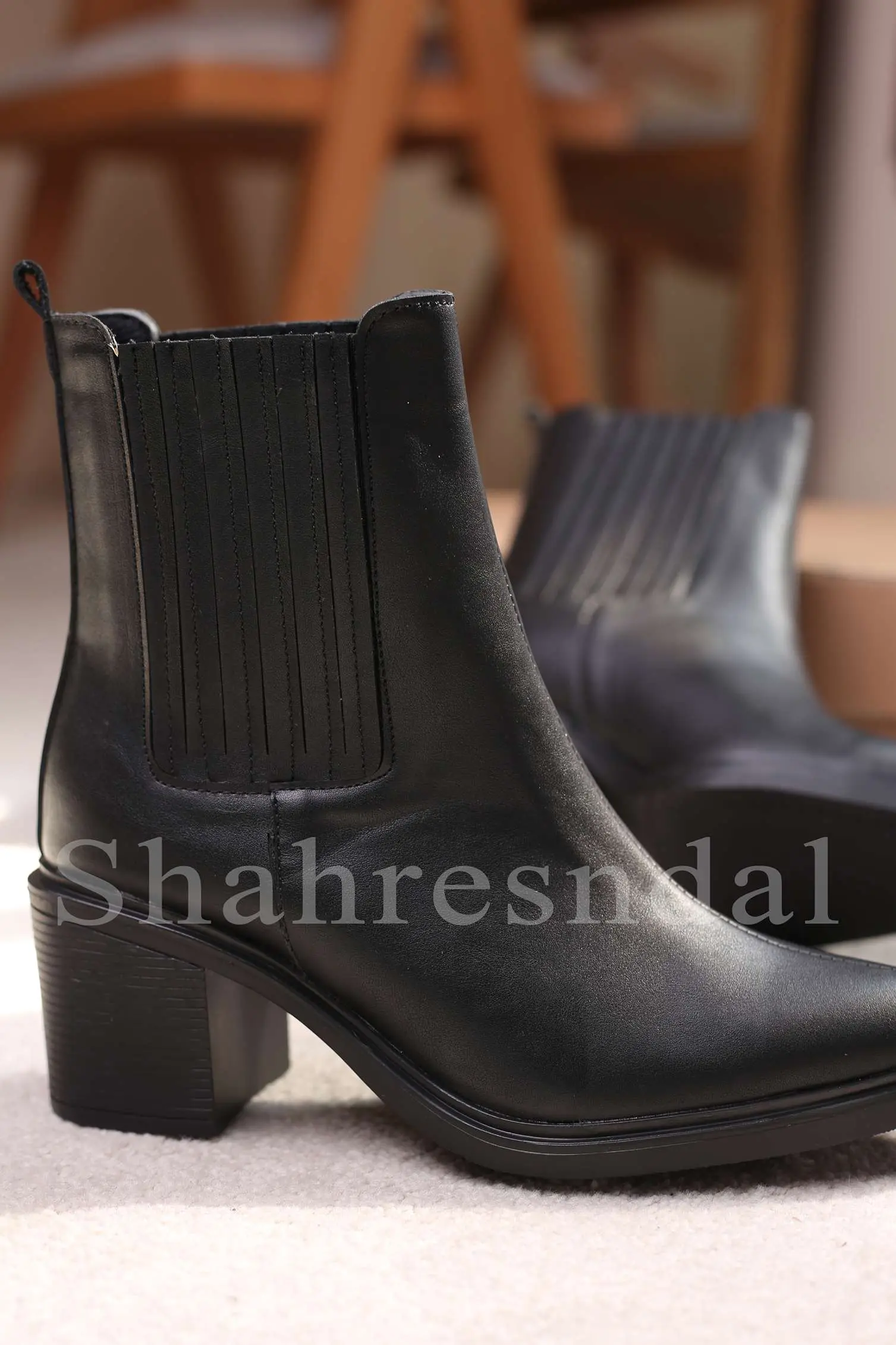 نیم بوت پاشنه دار زنانه کد 8343