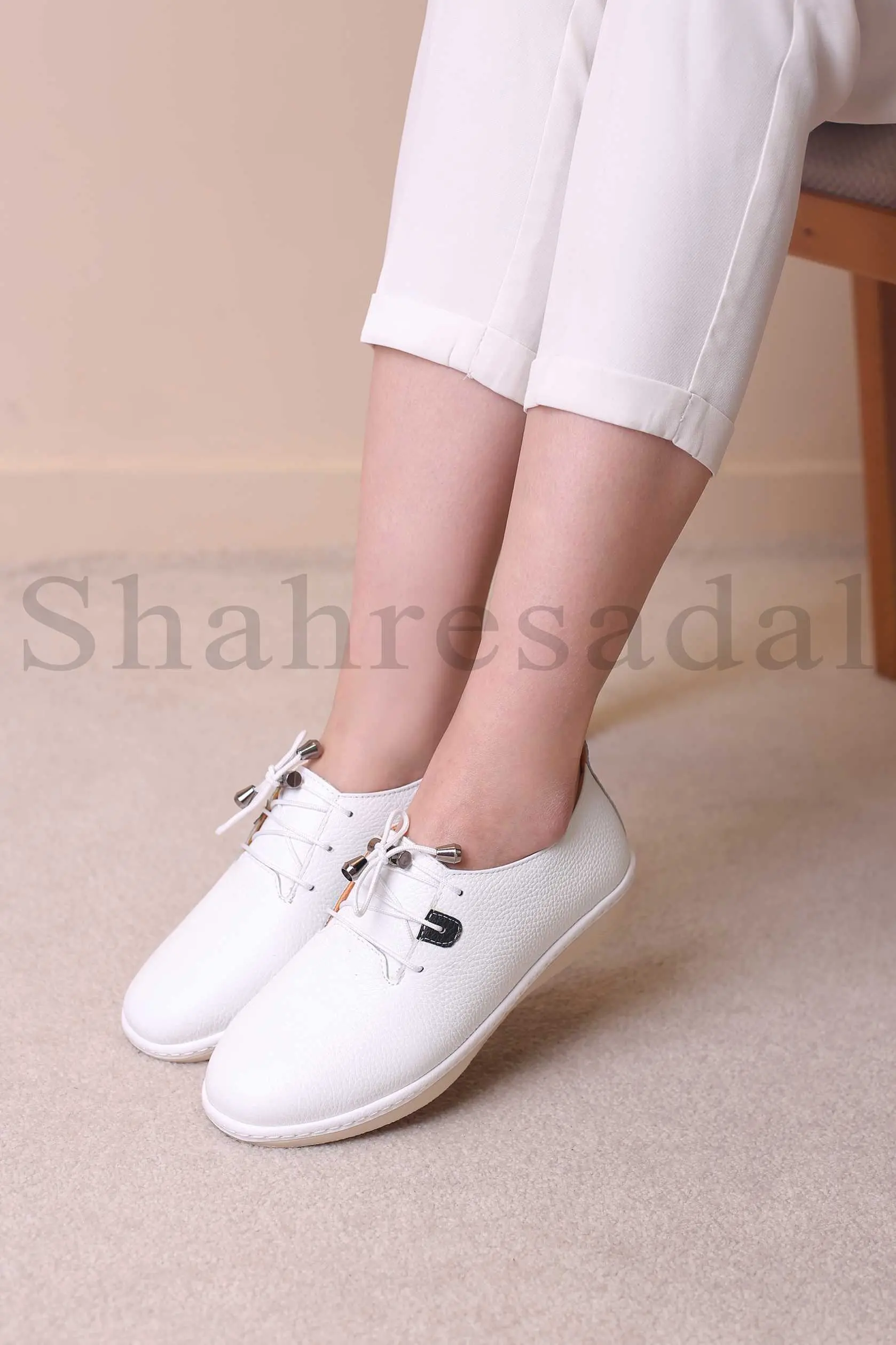 کفش چرم طبیعی زنانه کد 7134