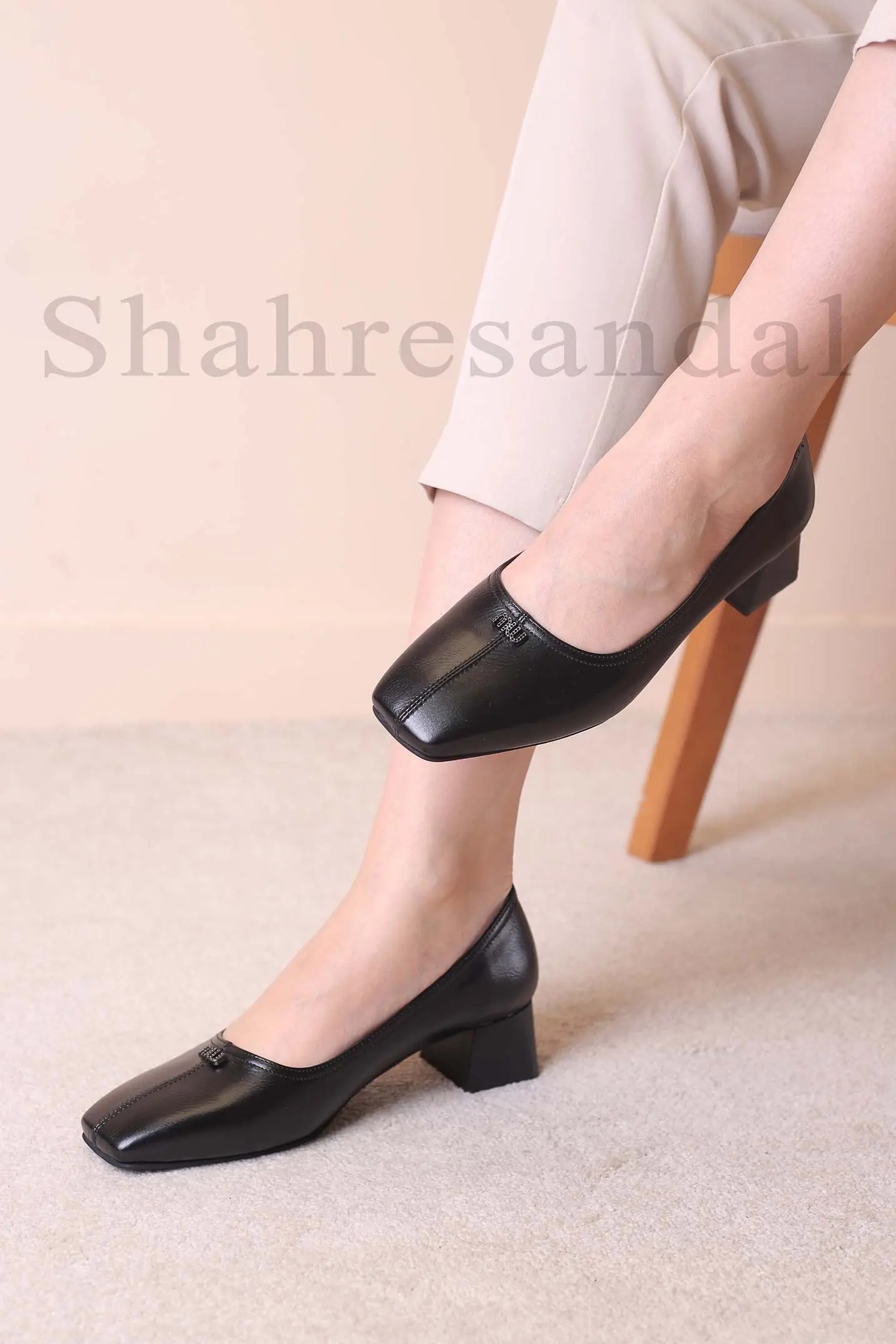 کفش پرسنلی پاشنه دار زنانه مژگان