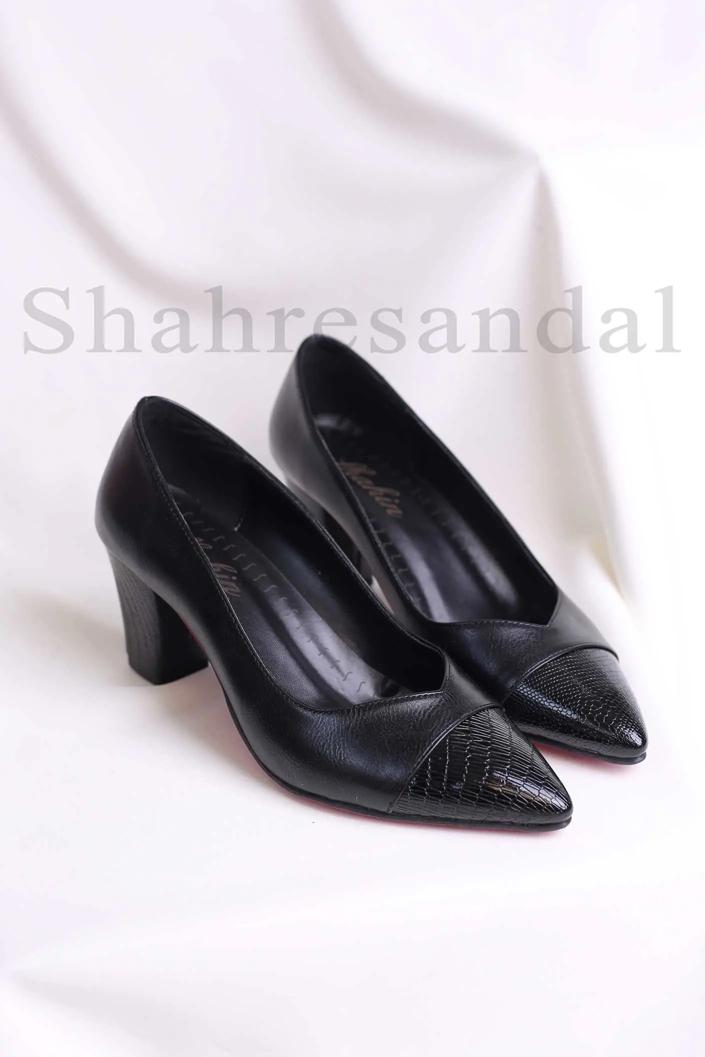 کفش مجلسی پاشنه دار زنانه ماری دو تیکه