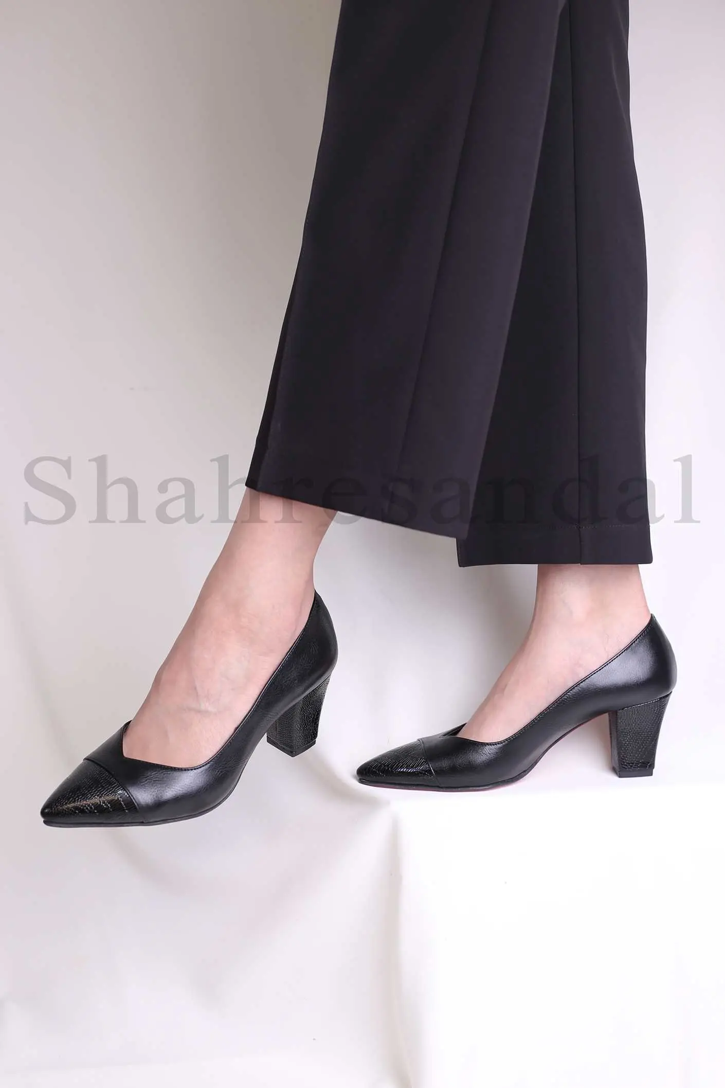 کفش مجلسی پاشنه دار زنانه ماری دو تیکه