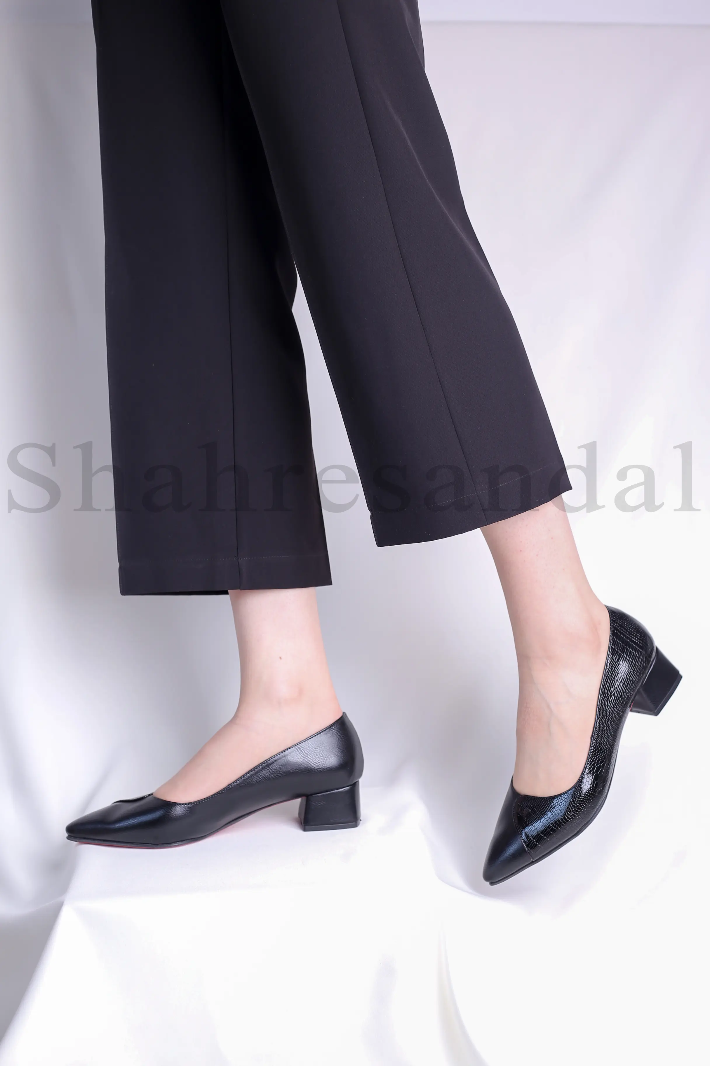 کفش پرسنلی پاشنه دار زنانه دو تیکه کد 1301