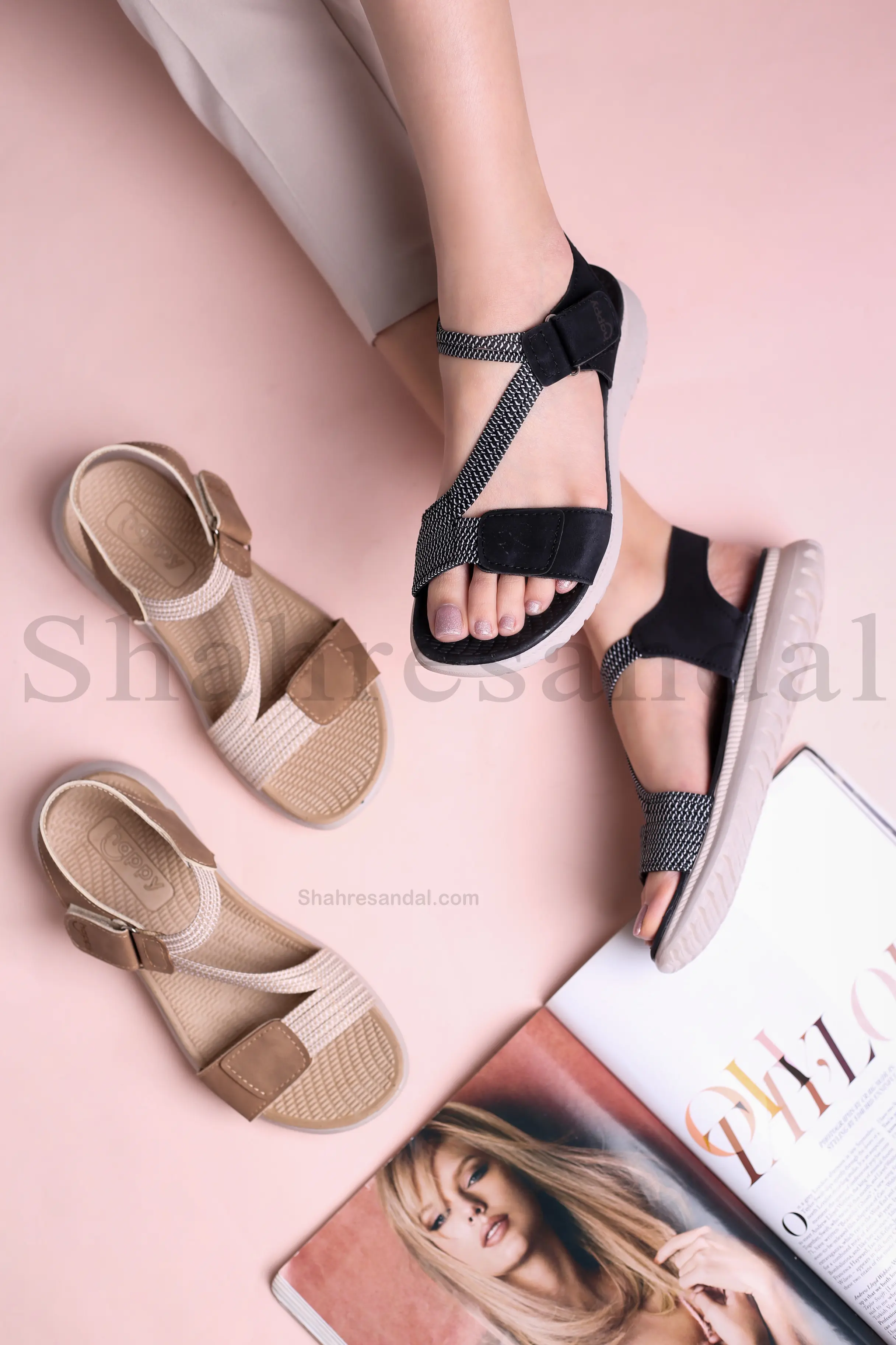 کفش صندل رکابدار زنانه مرمر