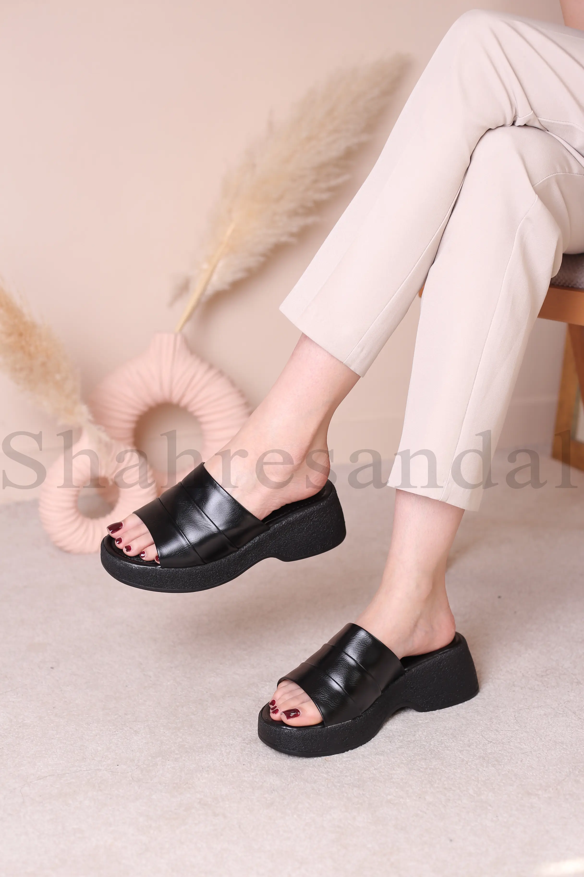کفش صندل لژدار زنانه کد 0015