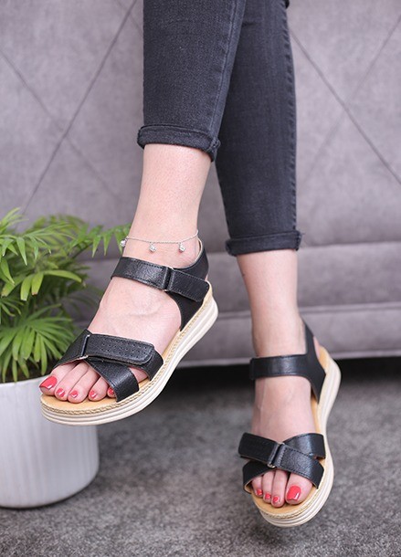 کفش صندل رکابدار زنانه آیدا {مشکی}