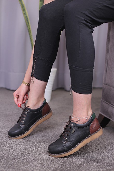 کفش چرم زنانه کیکرز باحاشیه کد103