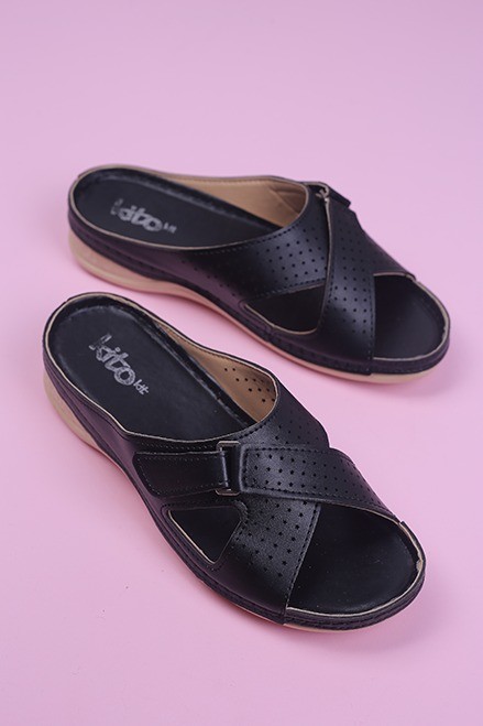 کفش صندل روفرشی زنانه چرمی کد2215