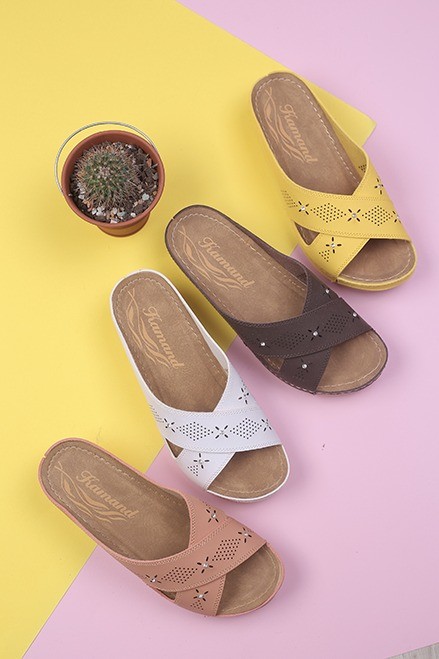 کفش صندل روفرشی زنانه چرمی کد202