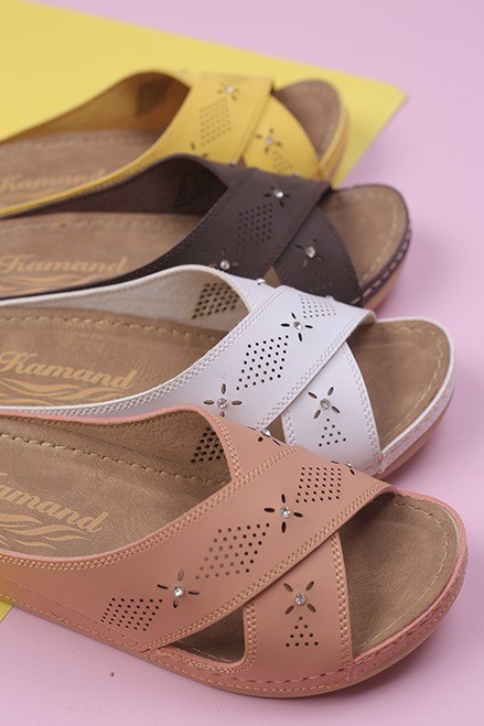 کفش صندل روفرشی زنانه چرمی کد202