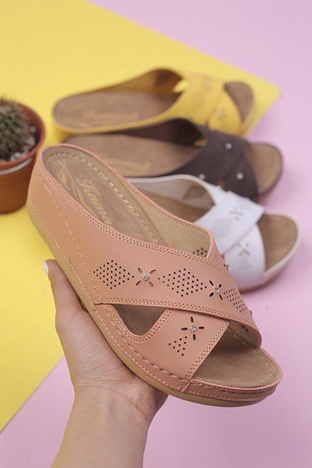 کفش صندل روفرشی زنانه چرمی کد202