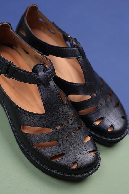 کفش چرم تابستانی زنانه کد145