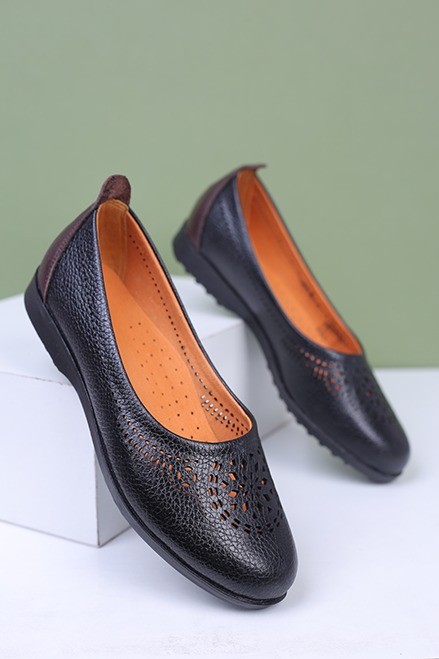 کفش چرم کالج زنانه کد100