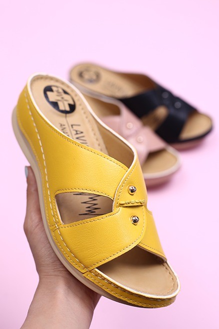 کفش صندل روفرشی زنانه چرمی کدL12