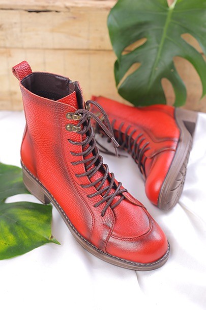 کفش نیم بوت چرم زنانه کپا