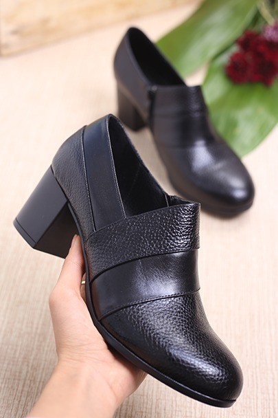 کفش چرم پرسنلی زنانه سه تیکه کد412