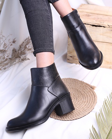 کفش نیم بوت چرم زنانه بوفالو2001