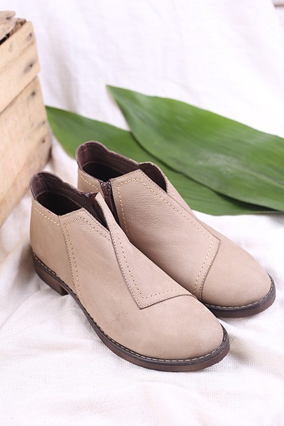 کفش چرم نیم بوت زنانه کد717