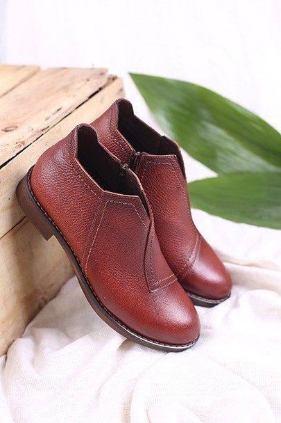 کفش چرم نیم بوت زنانه کد717