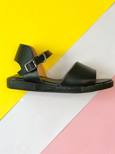 کفش صندل تابستانی زنانه پولینا مشکی و پلاتین