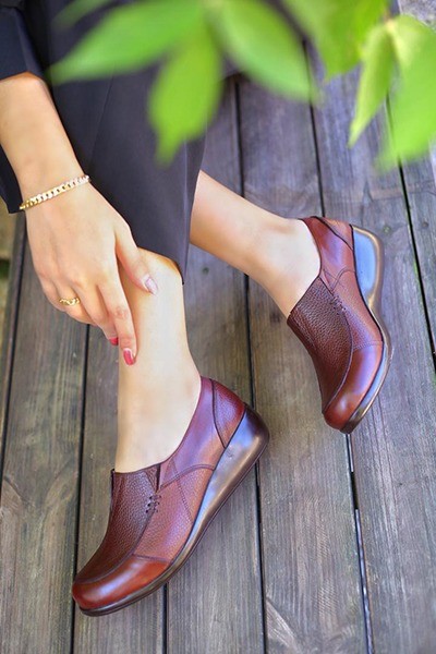 کفش چرم پرسنلی زنانه کد977