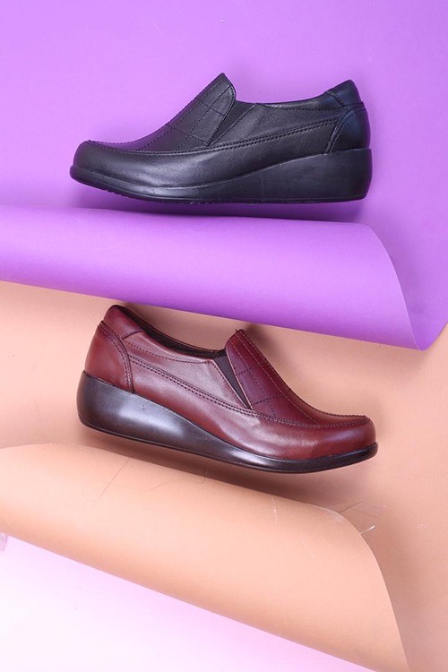 کفش چرم پرسنلی زنانه کد975