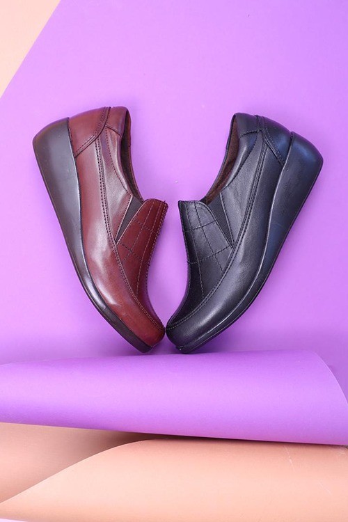 کفش چرم پرسنلی زنانه کد975