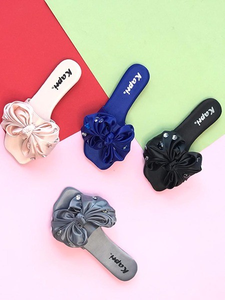 کفش صندل زنانه روفرشی ساتن پاپیون