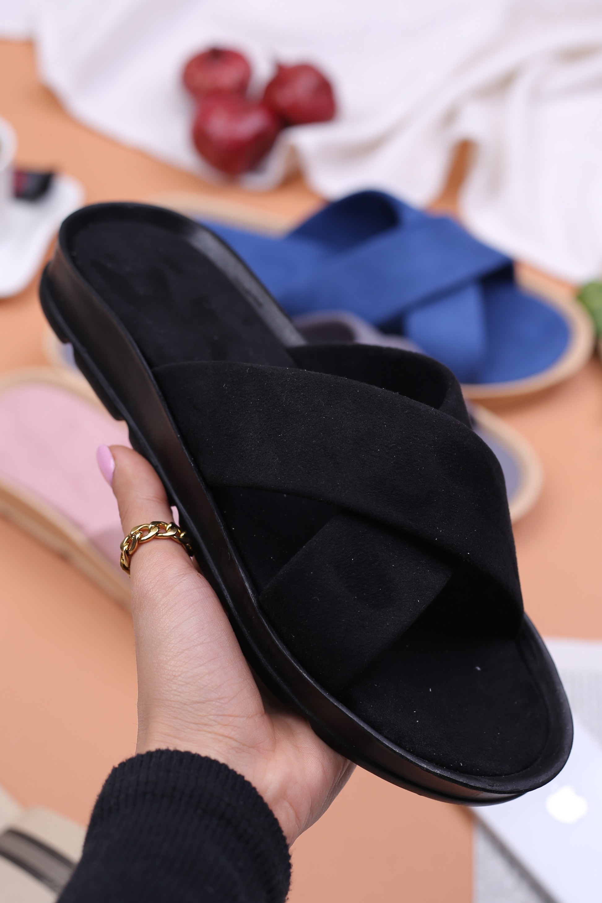 کفش صندل زنانه روفرشی ضربدری