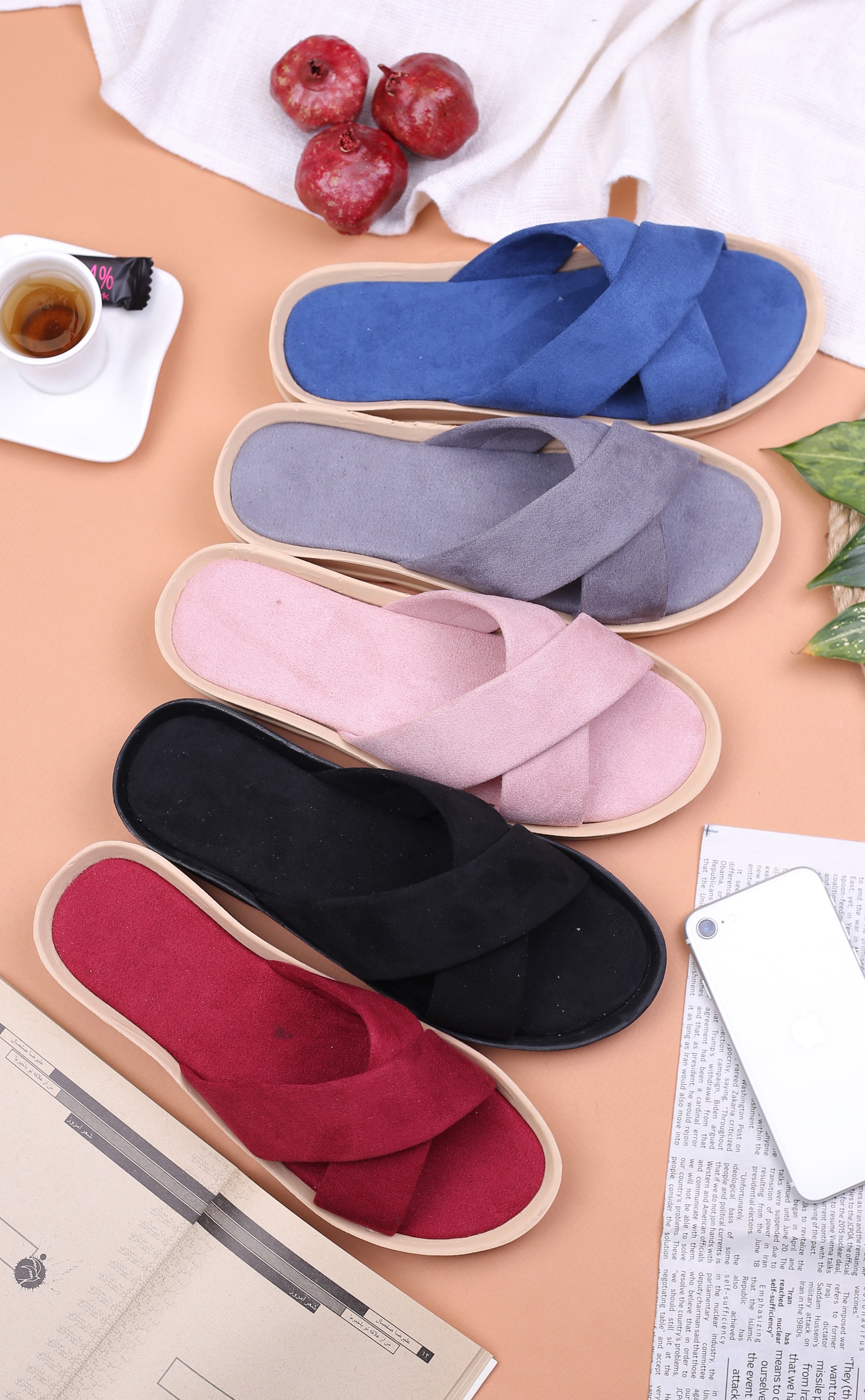 کفش صندل زنانه روفرشی ضربدری