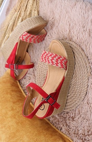 کفش صندل رکابدار زنانه تابستانی سلین قرمز