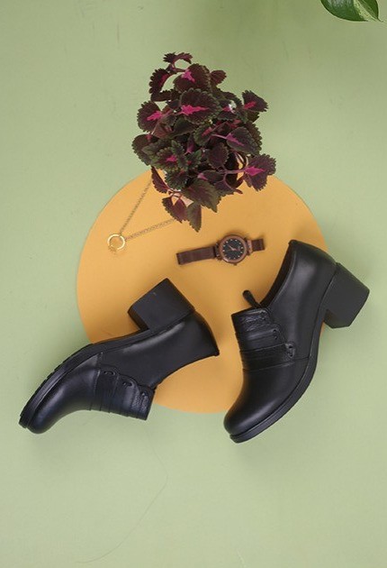 کفش چرم پرسنلی زنانه کد891