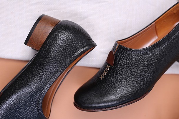 کفش پرسنلی چرم زنانه انزو پاشنه 3سانت