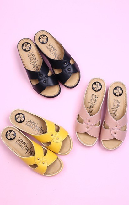 کفش صندل روفرشی زنانه چرمی کدL12