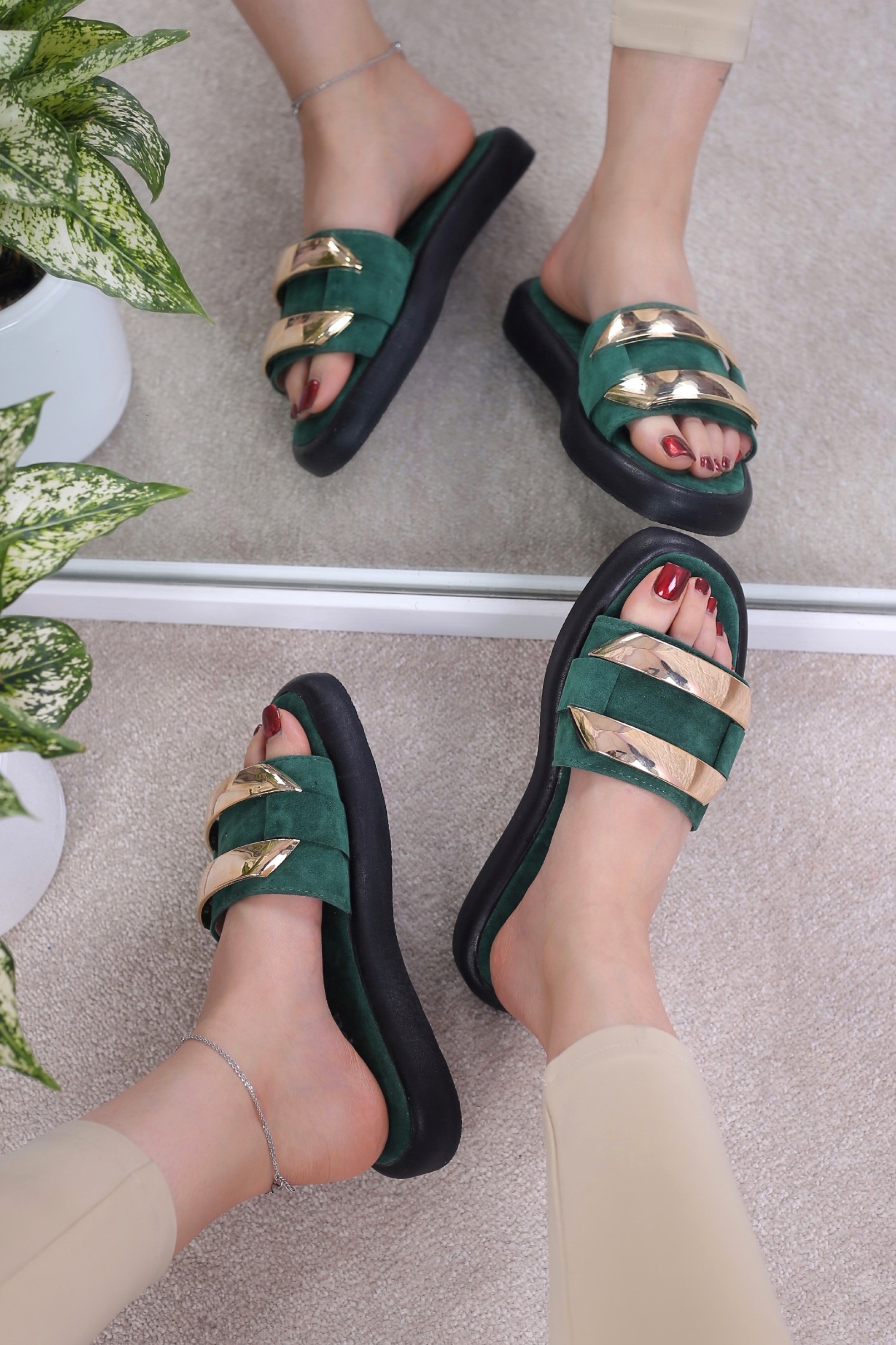 کفش صندل زنانه روفرشی کمربندی