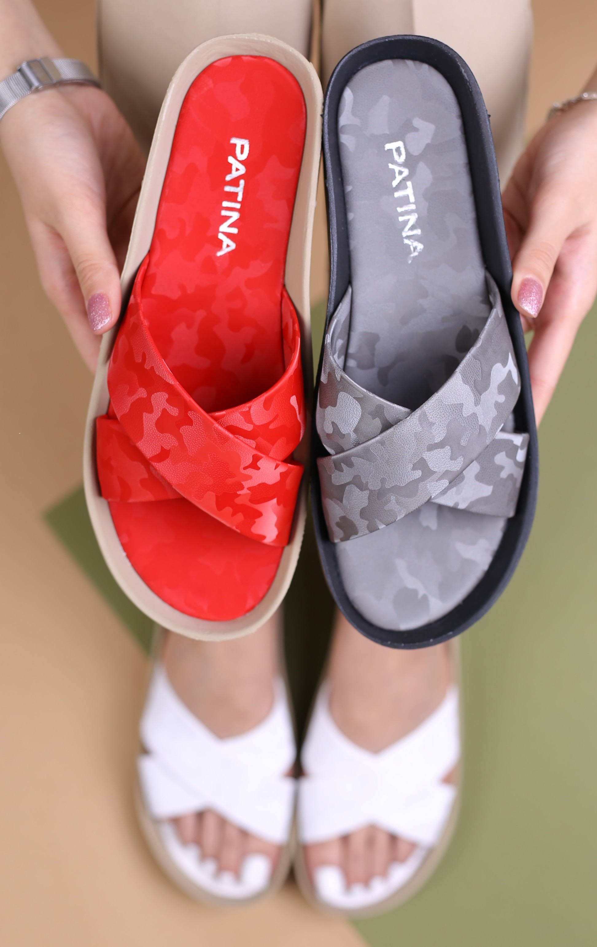 کفش صندل زنانه روفرشی ضربدری پتینه 452