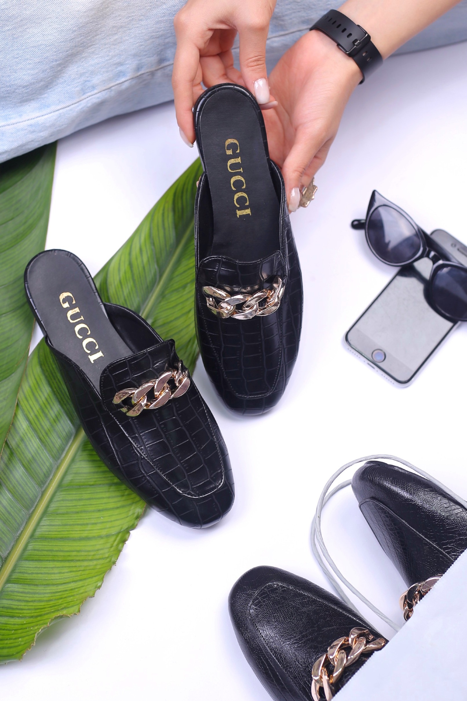 کفش صندل زنانه جلو بسته تابستانی گوچی کارتیر