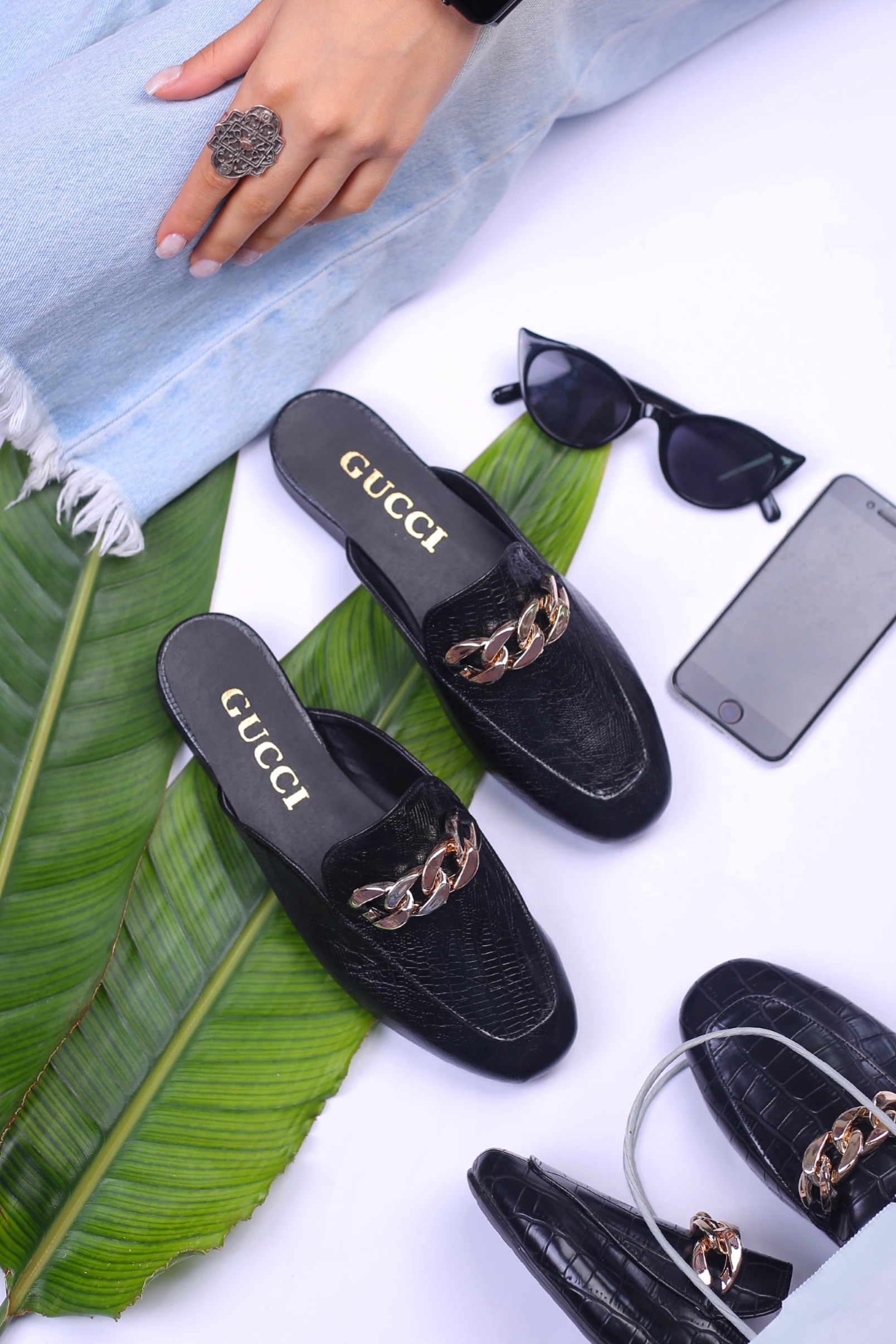 کفش صندل زنانه جلو بسته تابستانی گوچی کارتیر