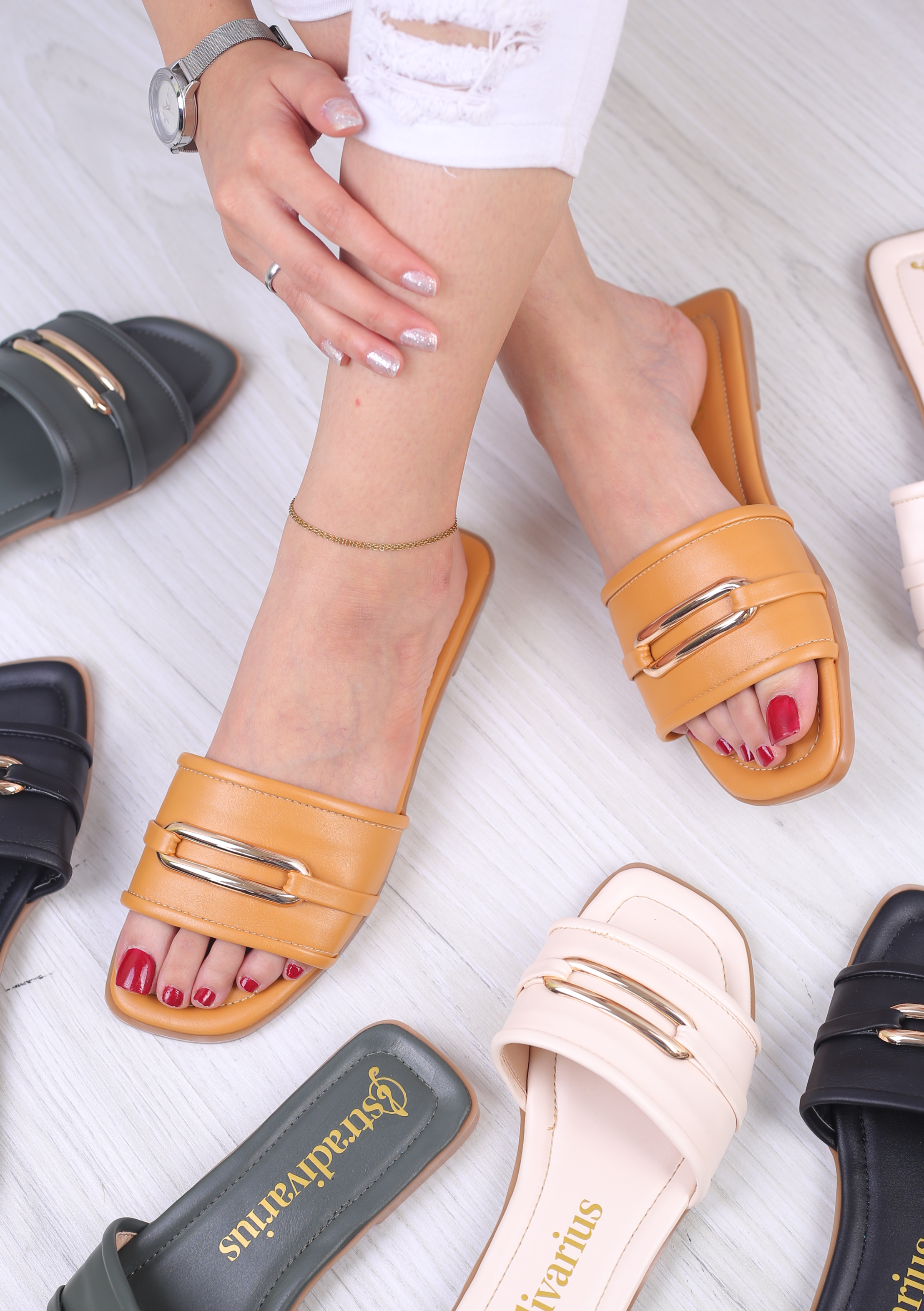 کفش صندل زنانه راحتی تخت بیضی