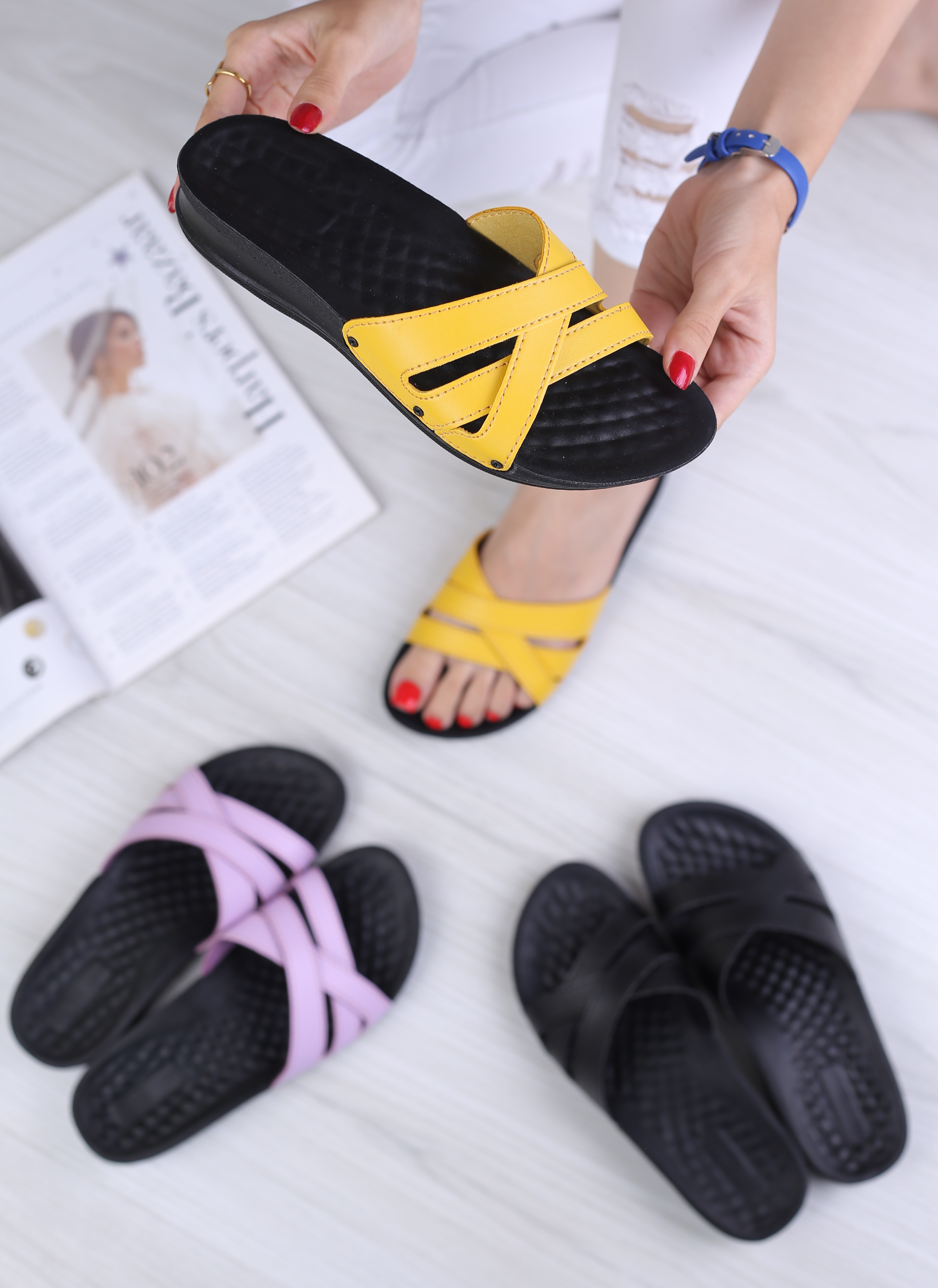 کفش صندل زنانه روفرشی ماهور رنگین