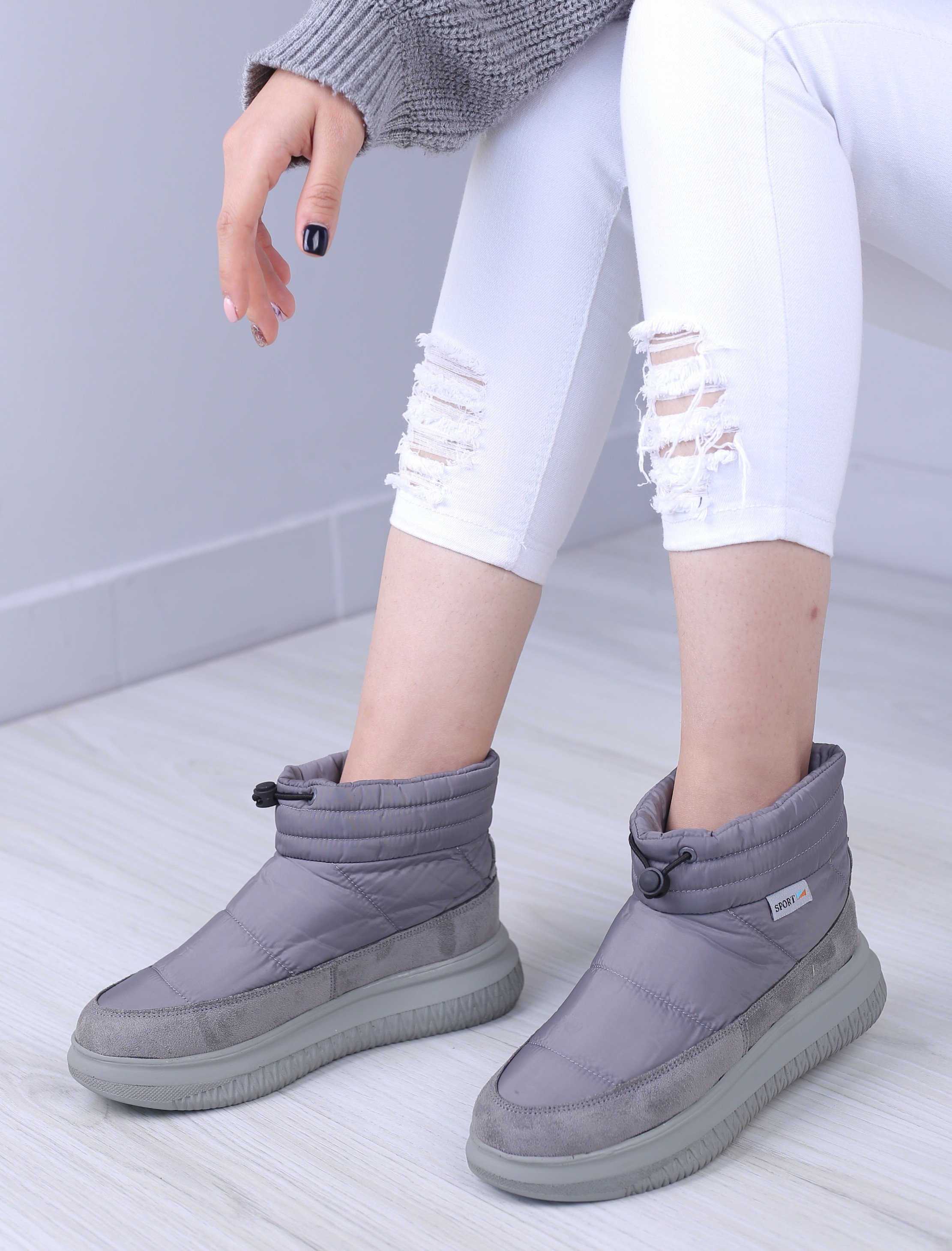 نیم بوت زنانه شمعی ساق کوتاه