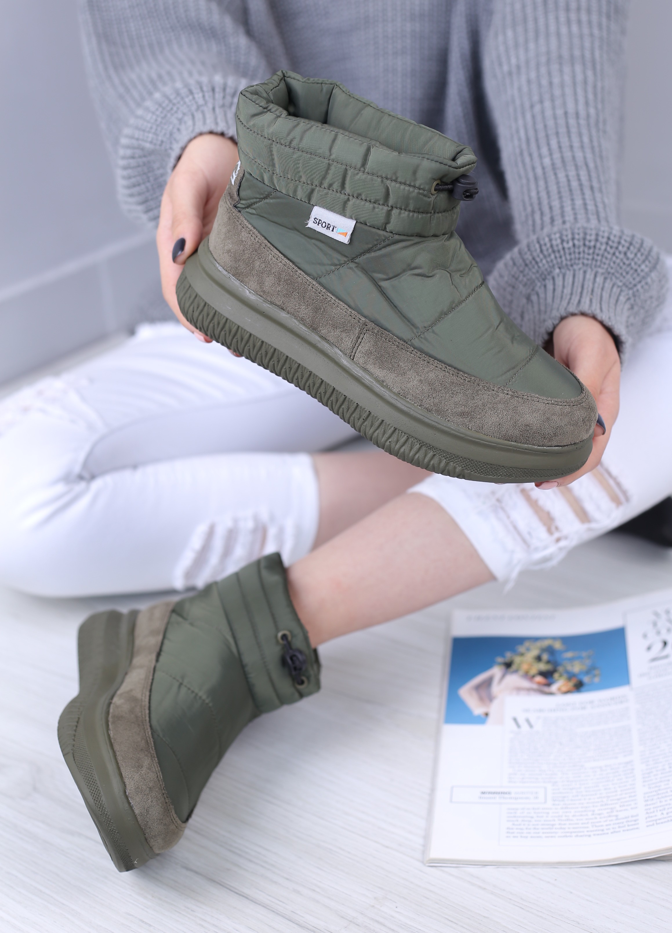 نیم بوت زنانه شمعی ساق کوتاه