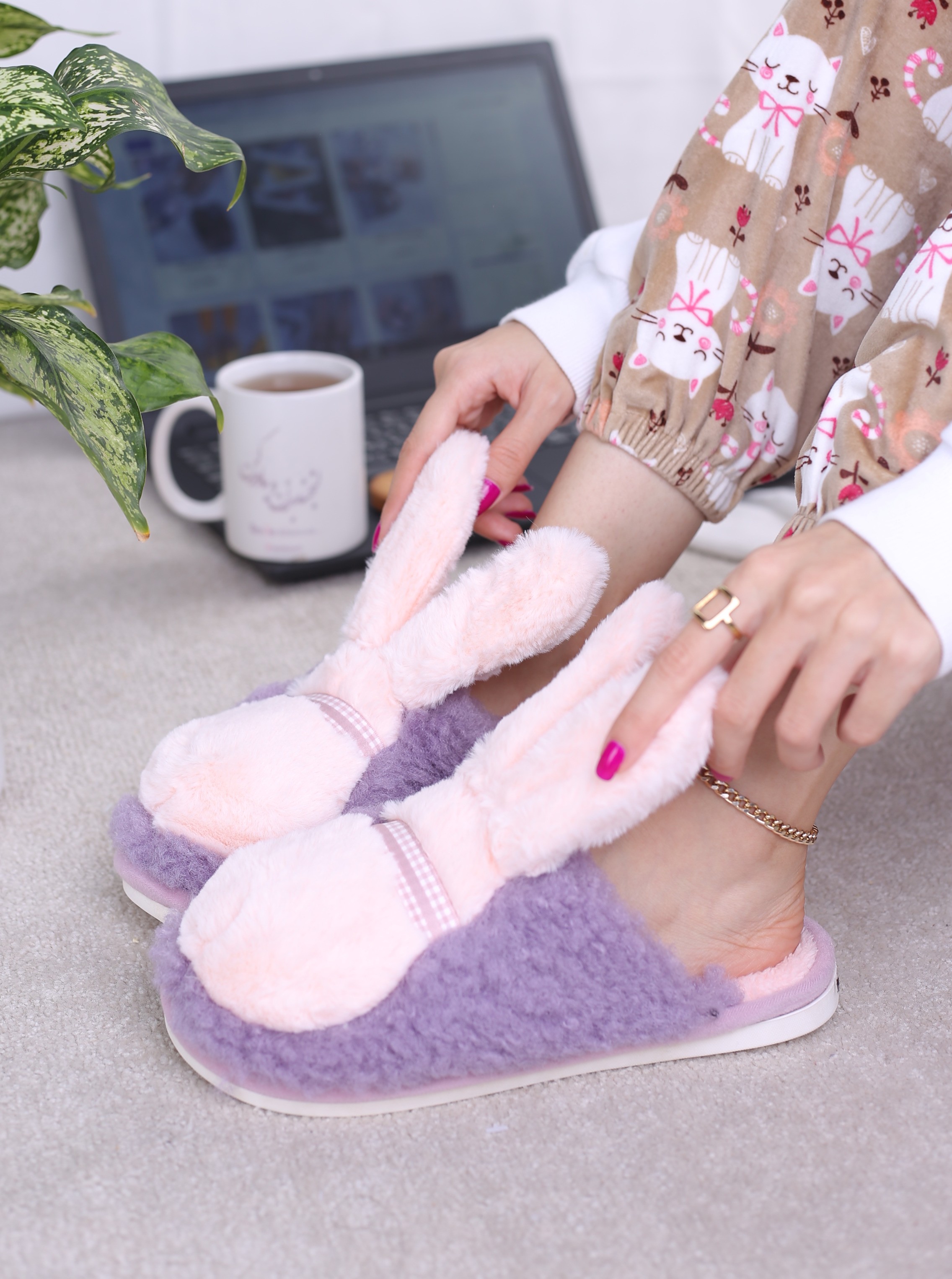 پاپوش جلوبسته زنانه خرگوش رنگی