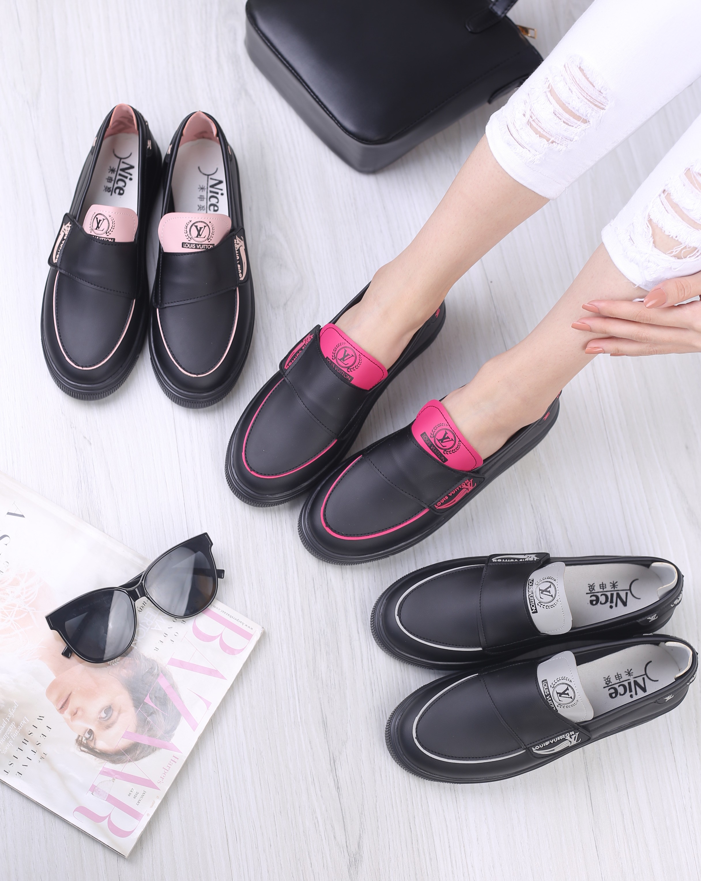 کفش کالج زنانه تک چسب