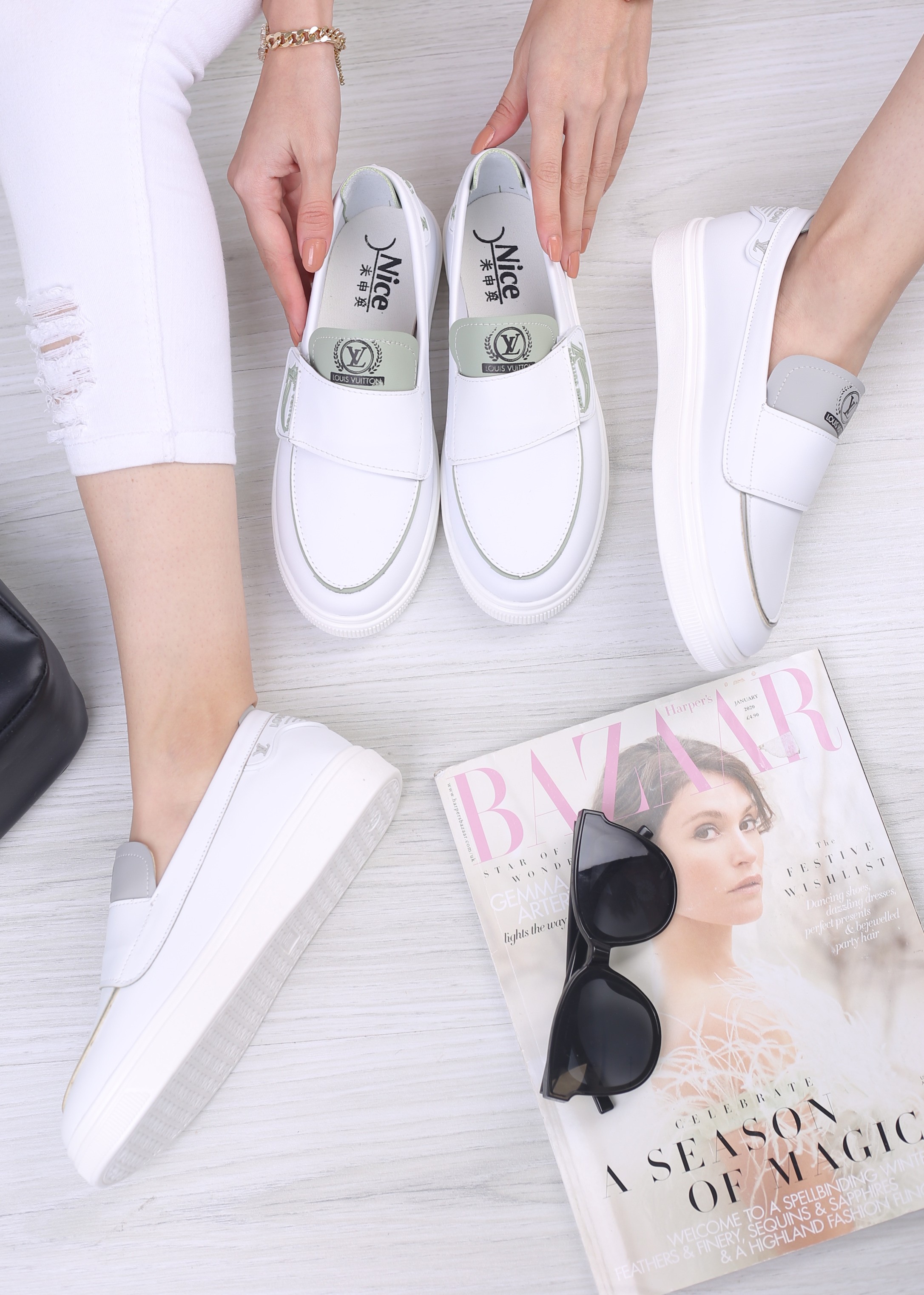 کفش کالج زنانه تک چسب