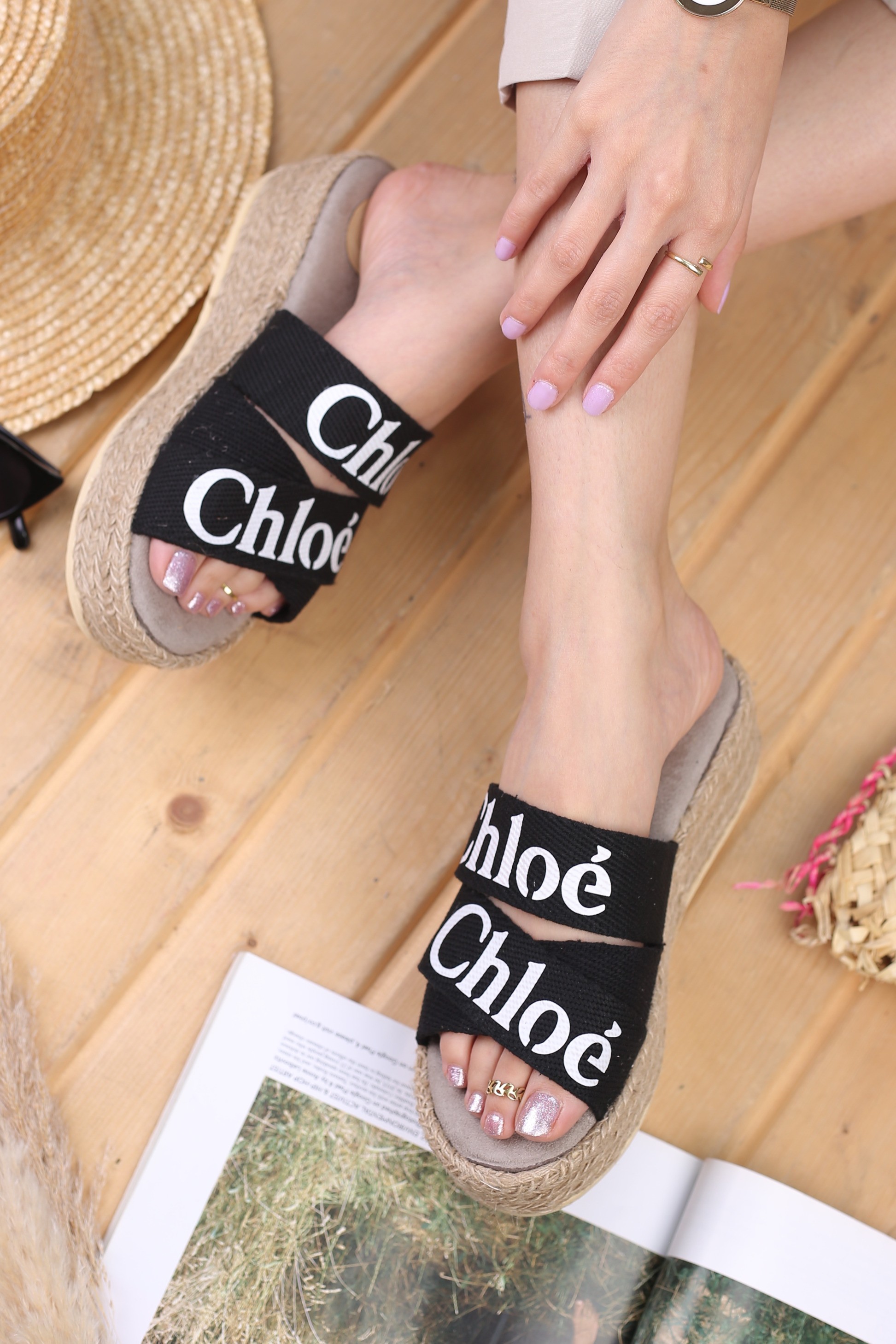 کفش صندل زنانه کنفی Chloe