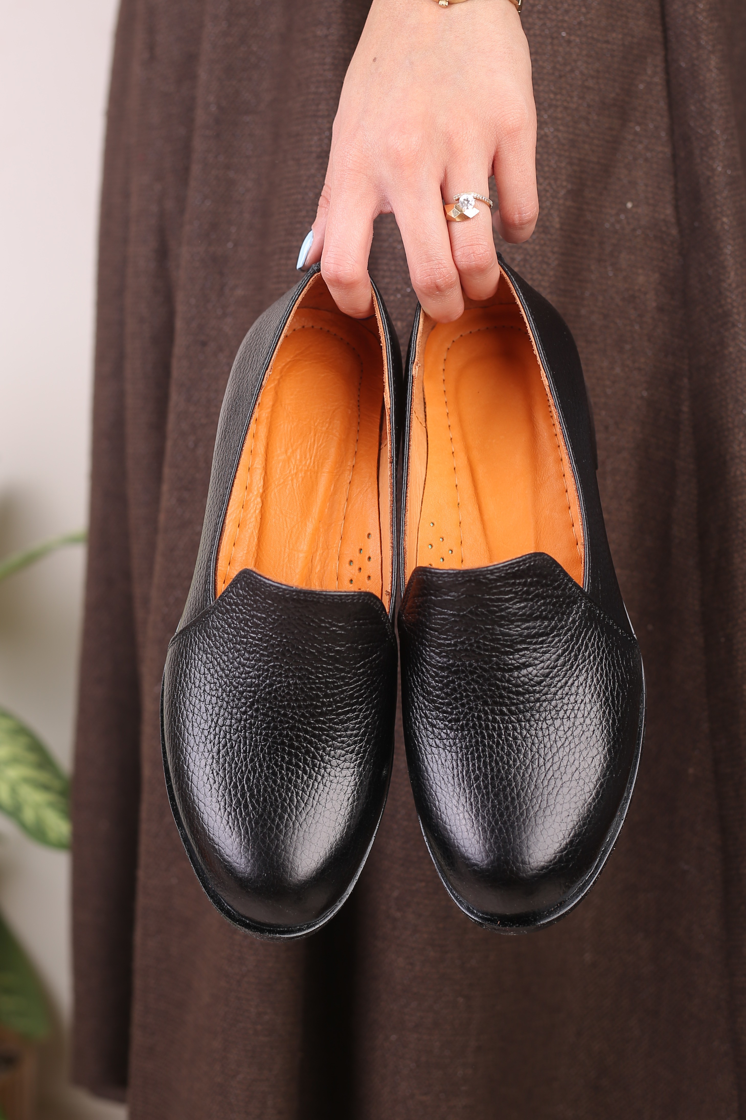 کفش چرم پرسنلی زنانه کد 234